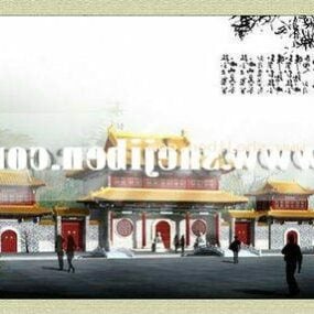 Mô hình nhà phố cổ Trung Quốc 3d