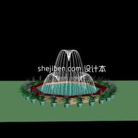 Outdoor Round Fountain 3d model