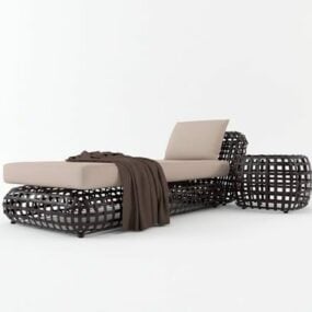 Outdoor Rattan Sofa Chair 3d model