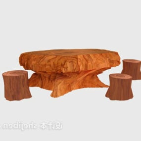 Outdoor Log Furniture 3d model