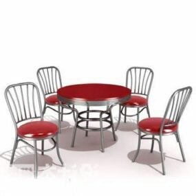 Τραπέζι καρέκλα υπαίθριας αυλής 3d μοντέλο