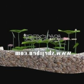 Fliegende Rosenblätter 3D-Modell