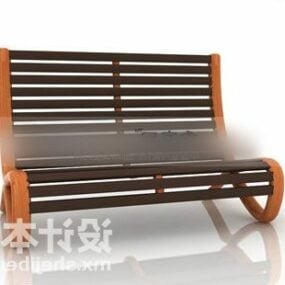 Chaise longue d'extérieur en bois modèle 3D