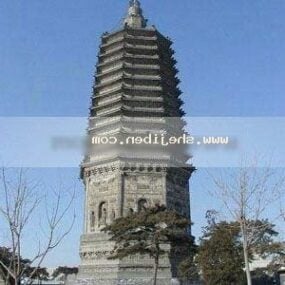 Famoso edificio de la pagoda china modelo 3d