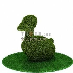Outdoor Hedge Plant Duck Shape 3d model