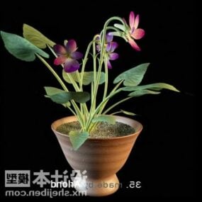 Utomhus blomma krukväxt 3d-modell