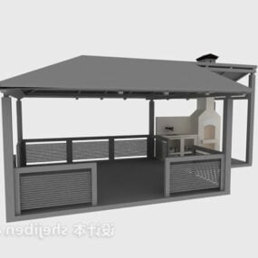 Outdoor Pavilion Rain Shelter Roof 3d modell