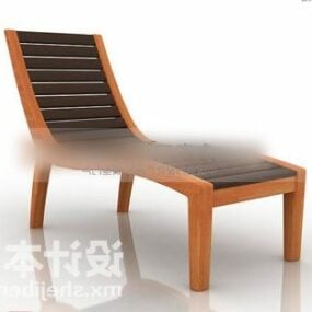 3D-Modell eines Liegestuhls aus Holz für den Außenbereich