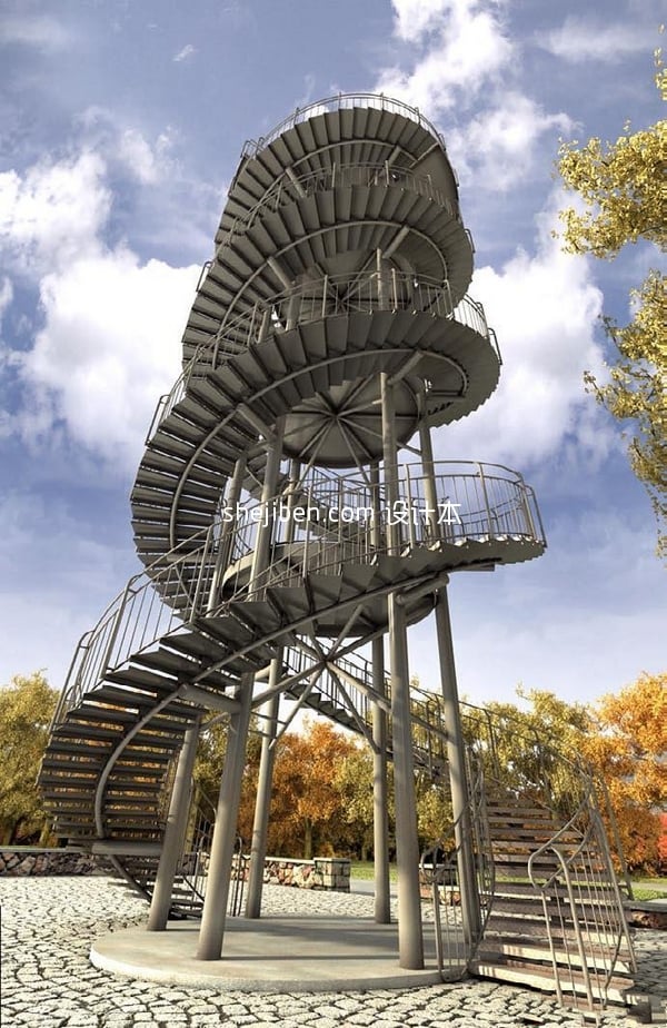 Açık Spiral Merdivenler