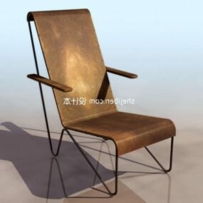 3д модель деревянного стула в простом стиле