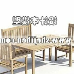 Gartentisch und Stuhl im Freien, 3D-Modell