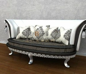 Antikke ovale sofamøbler 3d-modell