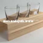Glazen beker met houten houder