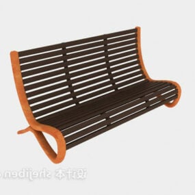Chaise de parc avec échelle en bois modèle 3D