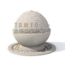 Modelo 3d do equipamento do parque da esfera de pedra