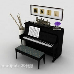 Piano With Decoration 3d model