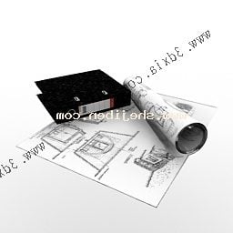 Avis Papir Stack 3d-modell