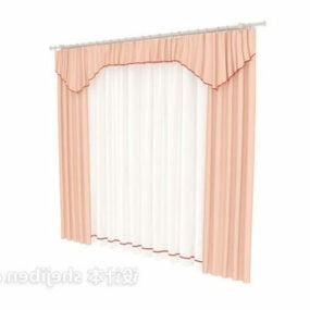 粉色窗帘面料3d模型