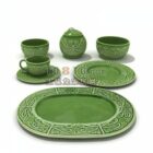 Green Ceramic Tea Pot Plate