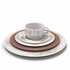 Mô hình đĩa và cốc 3d