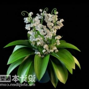 Modello 3d dell'albero dell'interno della pianta del fiore in vaso