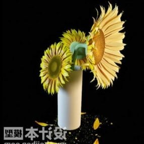 مدل سه بعدی گلدان آفتابگردان
