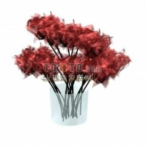 Plan Rouge En Pot Vase modèle 3D