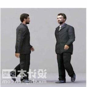 Young Businessman Walking Character 3d model