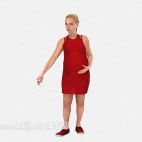 Gravid kvinne ståposisjon 3d-modell