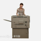 Printer With Woman