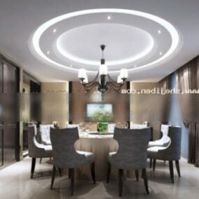 Elegant Dinning Room Interior Scene 3d model