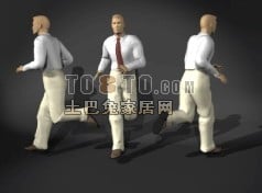 Business Man In White Shirt 3d model