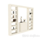 Pure white European Bogu rack display decoration cabinet 3d model .