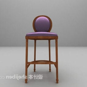 Purple French Bar Chair 3d model