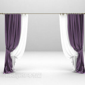 Purple Romantic Curtain 3d model