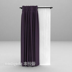 Purple Minimalist Curtain 3d model