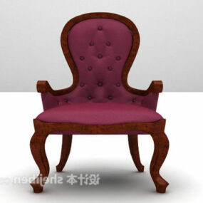 Classic Single Chair Purple Color 3d model