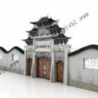 Chinese Qing Dynasty Gate Building