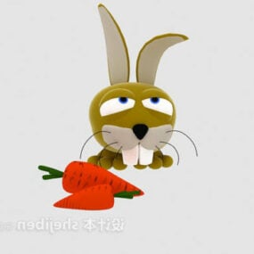 Rabbit Carrot Kid Stuffed Toy 3d model