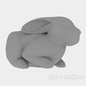 Estatua de escultura animal de conejo modelo 3d