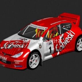 Racing Car Red Painted 3d model