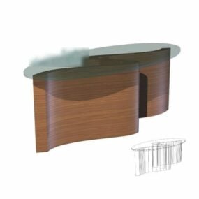 Reception Desk With Glass Finish 3d model