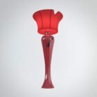 Lámpara de pie en forma de flor roja