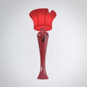 Lampadaire en forme de fleur rouge modèle 3D