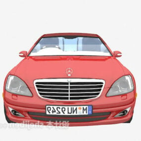 Red Mercedes Sedan Car 3d model