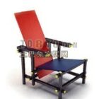 Červená A Modrá židle Dřevěný materiál