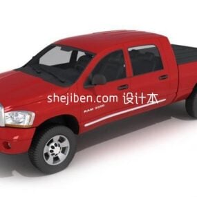Model 3D czerwonego samochodu Pickup