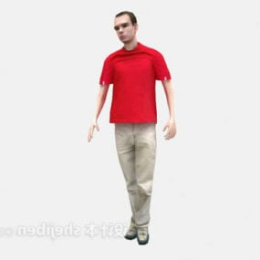 Chemise rouge homme modèle 3D