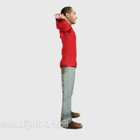 Red T Shirt Man 3d model