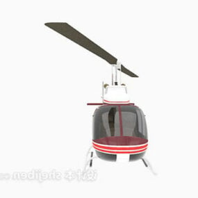 Helicopter Red Painted 3d model